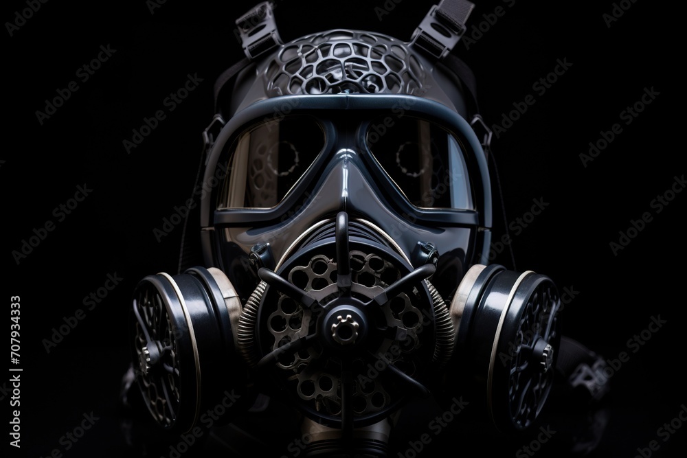 futuristic protective gas mask, radioactive face protection futuristic protective gas mask, radioactive face protection