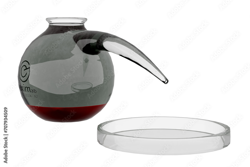 Φωτογραφία Chemical laboratory ware on transparent background