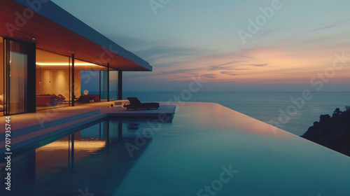 Beautiful modern house perched on a sea