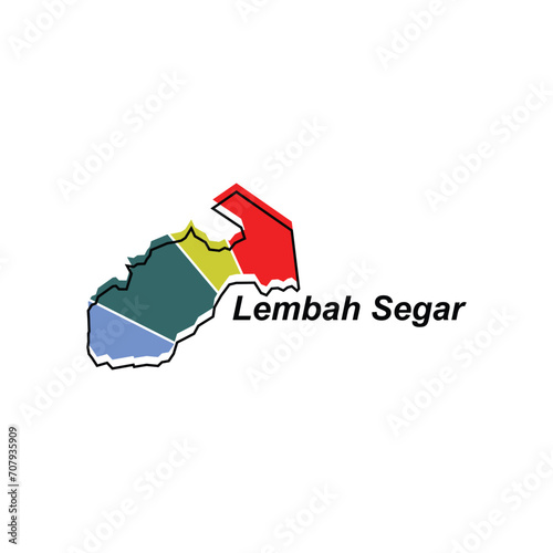 Lembah Segar map. vector map of Indonesia Country colorful design, illustration design template on white background