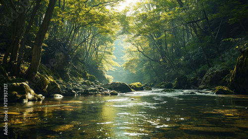 natural beauty of river guano japan photo