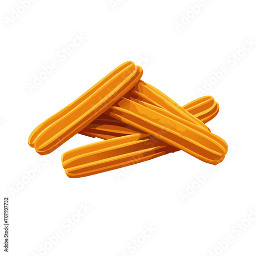 Freshly Baked Churros Stacked: A Sweet Traditional Spanish Snack