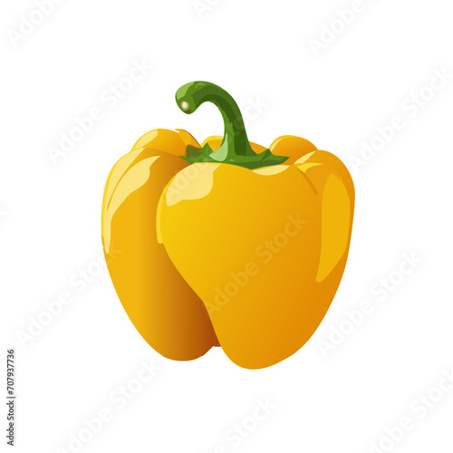 Yellow Bell Pepper Vector Illustration