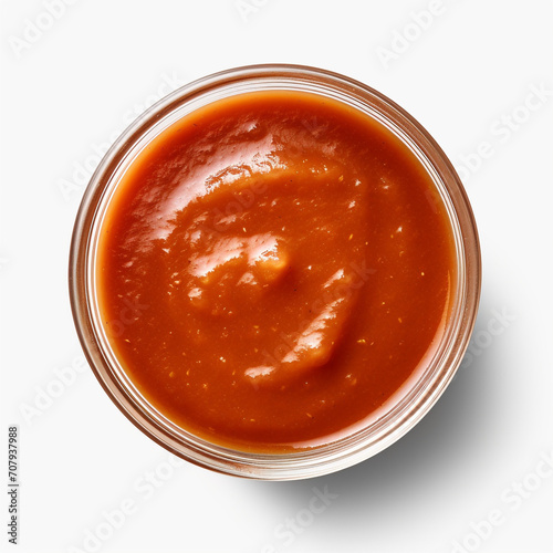 top view photography of a sauce isolated on a transparent background created with Generative Ai photo
