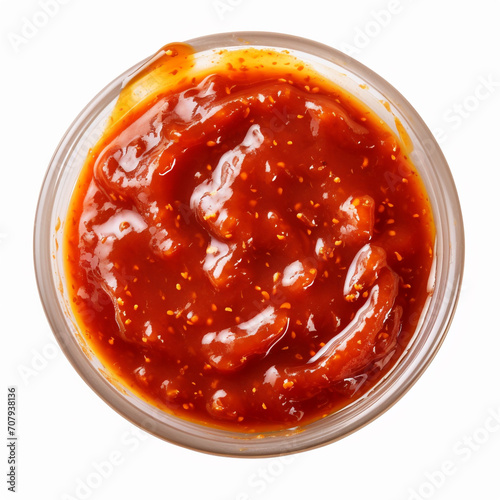 top view photography of a sauce isolated on a transparent background created with Generative Ai