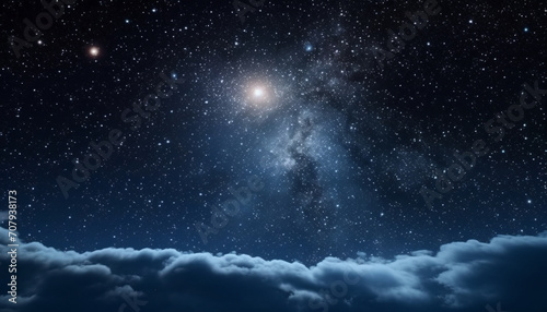 Milky Way night, space astronomy, galaxy nebula star science generated by AI