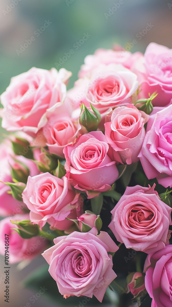 Pink Rose Bouquet in Soft Focus Pink Rose Bouquet in Soft Focus