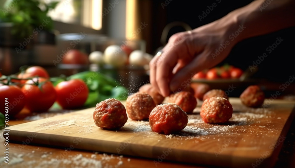Freshness and healthy eating in homemade vegetarian food preparation generated by AI Freshness and healthy eating in homemade vegetarian food preparation generated by AI