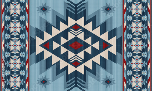 American tribal ethnic native pattern.Traditional Navajo,Aztec,Apache,Southwest and Mexican style fabric pattern.Abstract vector motifs pattern.For fabric,clothing,blanket,carpet,woven,wrap,decoration