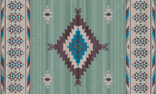 American tribal ethnic native pattern.Traditional Navajo,Aztec,Apache,Southwest and Mexican style fabric pattern.Abstract vector motifs pattern.For fabric,clothing,blanket,carpet,woven,wrap,decoration