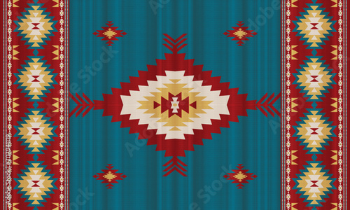 American tribal ethnic native pattern.Traditional Navajo,Aztec,Apache,Southwest and Mexican style fabric pattern.Abstract vector motifs pattern.For fabric,clothing,blanket,carpet,woven,wrap,decoration