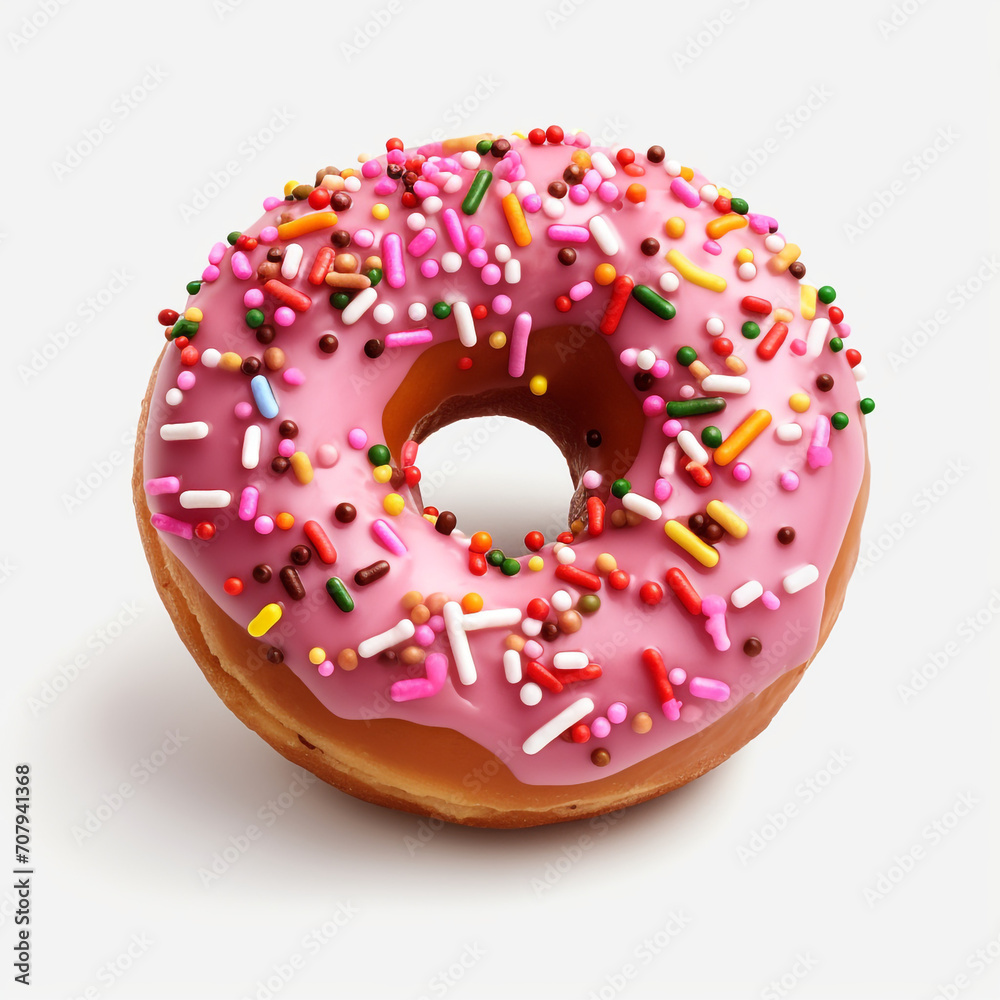 top view photography of a donut isolated on a transparent background created with Generative Ai top view photography of a donut isolated on a transparent background created with Generative Ai