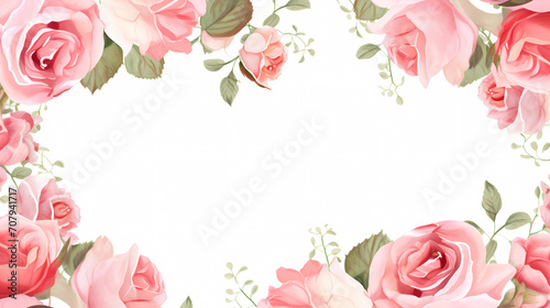 Pink rose composition background, decorative flower background pattern, floral border background