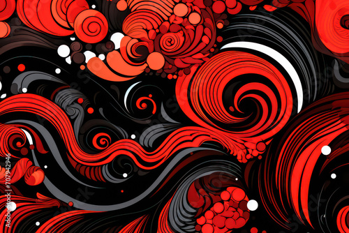 Abstract design black red 