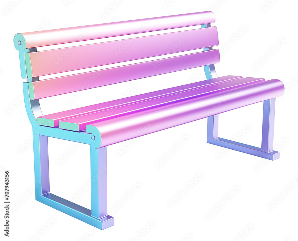 3D illustration of gradient bench icon isolated. 3D illustration of gradient bench icon isolated.