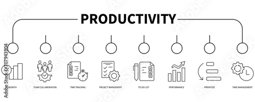 Productivity banner web icon vector illustration concept