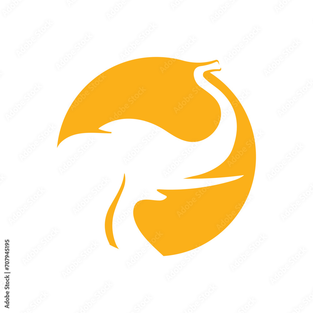 Elephant elegant icon vector logo design template.