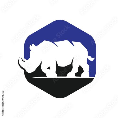 Rhino vector icon logo design template. 