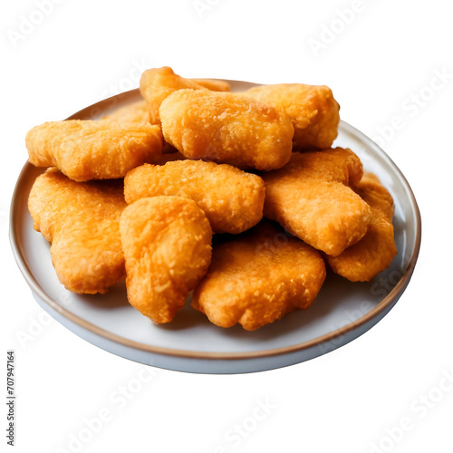chicken nuggets, isolated, white and transparent background.