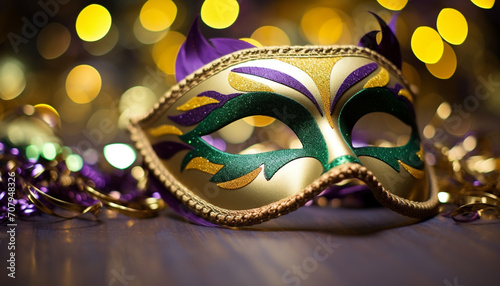 Bright, colorful masquerade masks bring joy and fantasy generated by AI