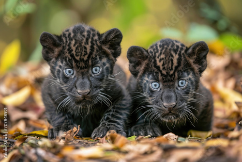 Curious Panther cubs