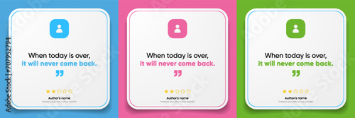 3D bubble testimonial banner, quote, infographic. Social media post template designs for quotes. Empty speech bubbles, quote bubbles and text box. Vector Illustration EPS10.