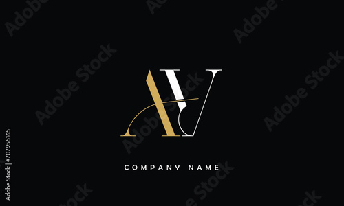 AV, VA, A, V Abstract Letters Logo Monogram
