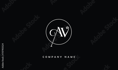 AV, VA, A, V Abstract Letters Logo Monogram