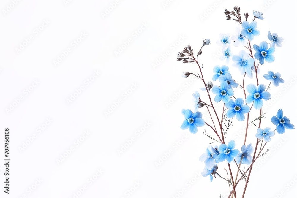 Forget-me-nots flowers on a white background