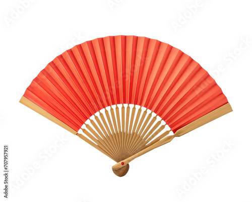 Paper folding fan traditional from china  chinese red fan on transparent background png