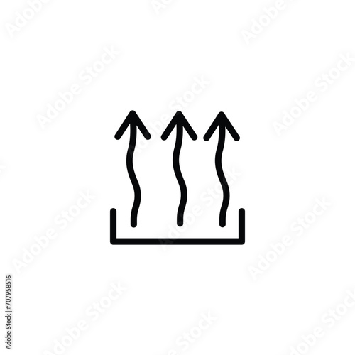 Heat icon three arrow up icon on white background