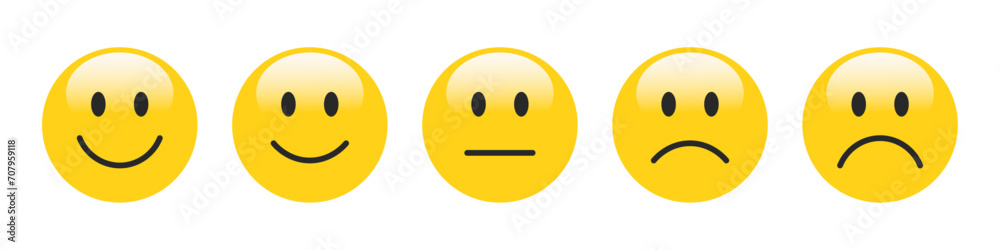 3D Rating Emojis set in yellow color. Feedback emoticons collection. Excellent, good, neutral, bad and very bad emojis. Flat icon set of rating and feedback emojis icons in yellow color. 3D Rating Emojis set in yellow color. Feedback emoticons collection. Excellent, good, neutral, bad and very bad emojis. Flat icon set of rating and feedback emojis icons in yellow color.