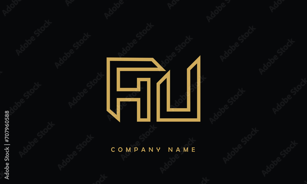 AU, UA, A, U Abstract Letters Logo Monogram AU, UA, A, U Abstract Letters Logo Monogram