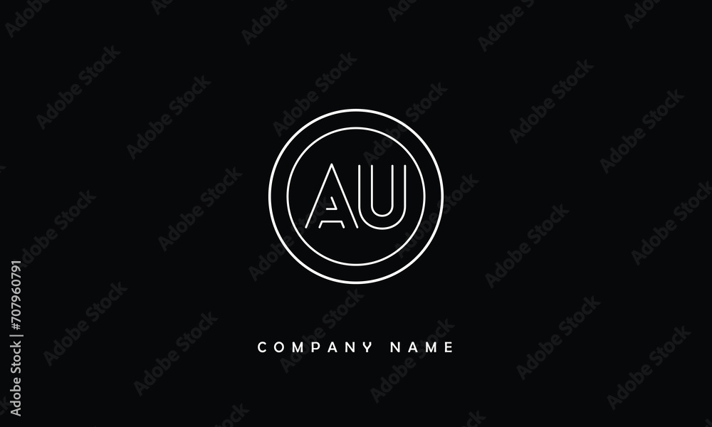 AU, UA, A, U Abstract Letters Logo Monogram