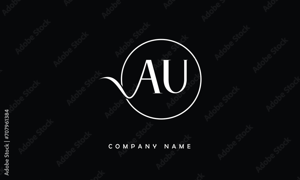 AU, UA, A, U Abstract Letters Logo Monogram AU, UA, A, U Abstract Letters Logo Monogram
