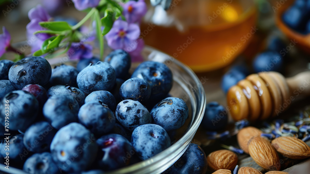 Harmony on a Spoon: Discovering the Perfect Culinary Combination with Blueberries, Almonds, Honey, and Greek Yogurt - A Delightfully Nutrient-Rich and Gourmet Snack Experience.
Harmony on a Spoon: Discovering the Perfect Culinary Combination with Blueberries, Almonds, Honey, and Greek Yogurt - A Delightfully Nutrient-Rich and Gourmet Snack Experience.