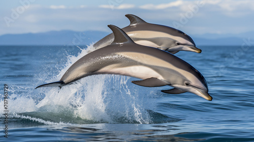 Dolphins are gregarious animal swimming © Asmara