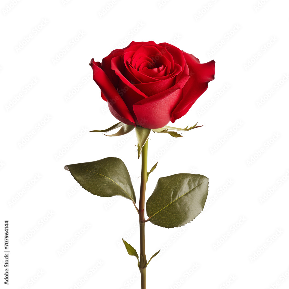 Fototapeta premium Red Rose on transparent background,