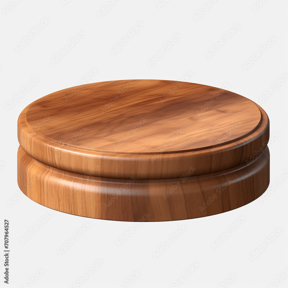 photography of a wooden round podium for product presentation isolated on a transparent background created with Generative Ai photography of a wooden round podium for product presentation isolated on a transparent background created with Generative Ai