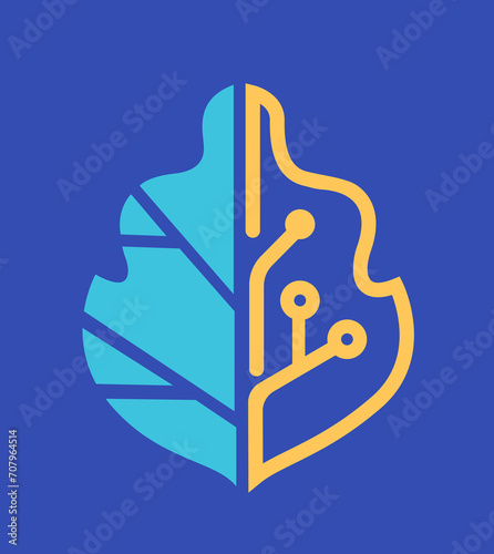 Leaf consisting of biological and technological parts