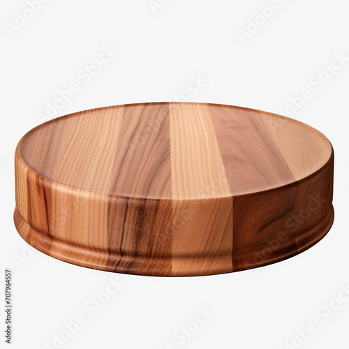 photography of a wooden round podium for product presentation isolated on a transparent background created with Generative Ai