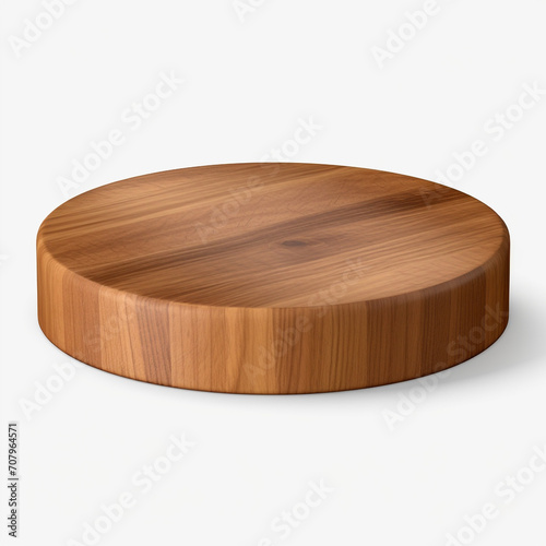 photography of a wooden round podium for product presentation isolated on a transparent background created with Generative Ai
