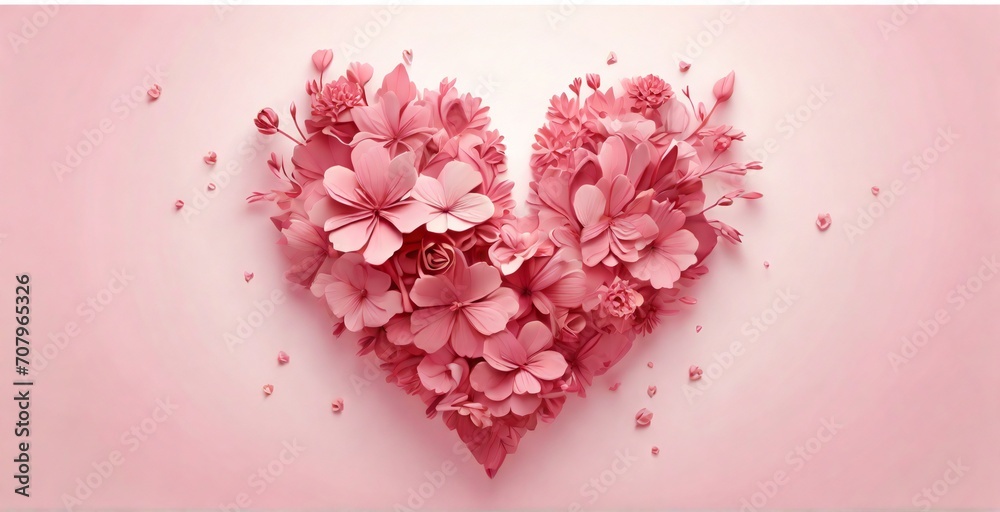 pink heart on a wooden background