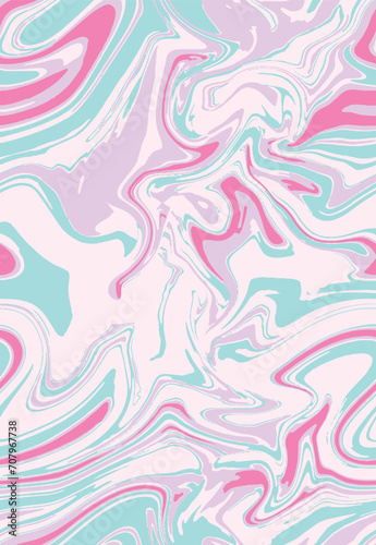 Marble seamless pattern. Repeat vector pattern, Abstract Liquid print in pastel colours. pink, aqua , lilac and cream. kids, girls, teens, fashion, swimwear and stationary. Cute and girly