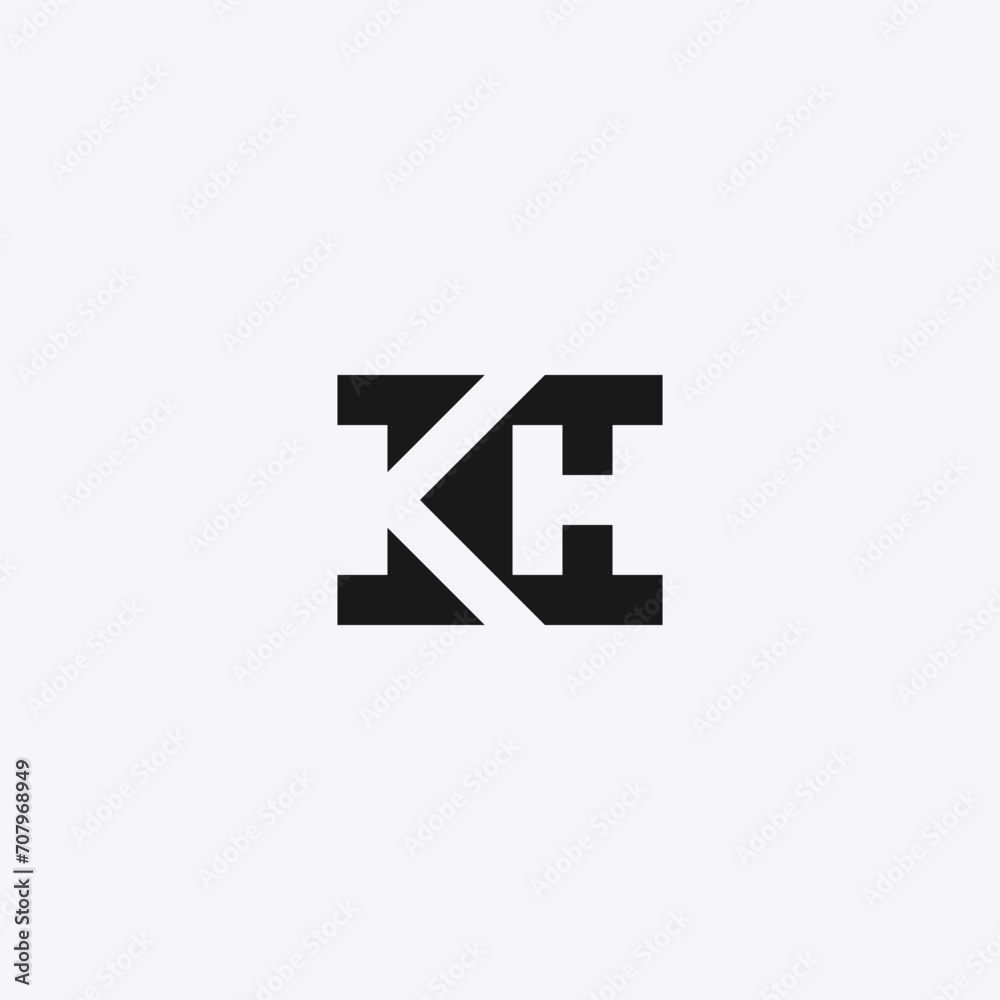KH monogram logo in minimalist monochrome style. KH monogram logo in minimalist monochrome style.