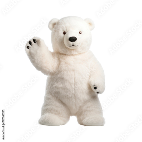 Life-sized puppet Polar bear.  Isolated on transparent background.