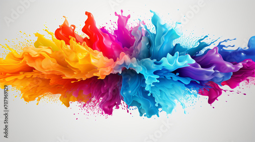 Rainbow paint splash abstract vector background