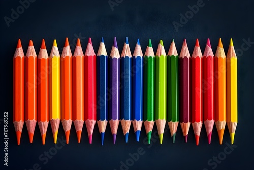 Color pencils and Many pencils of different colors,
