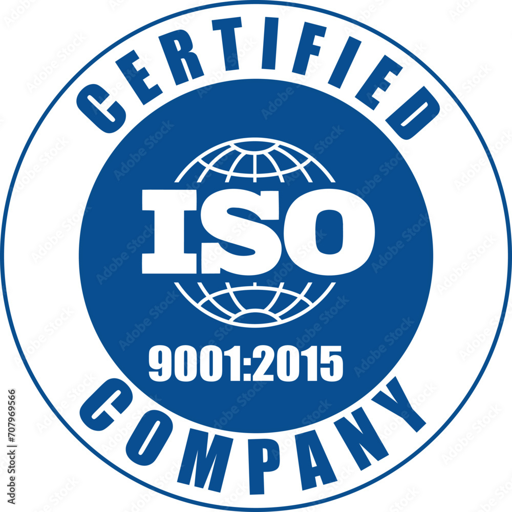 © vedpku - Certified Company Certificate ISO 9001:2015 Blue vector, Quality Certificate