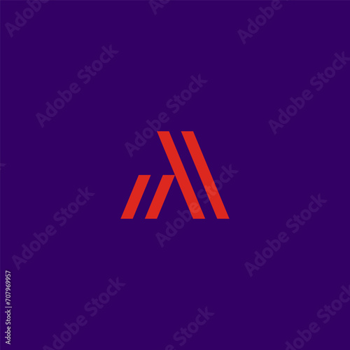 Letter A. Initial - A - logo modern geometric style with inline accent.